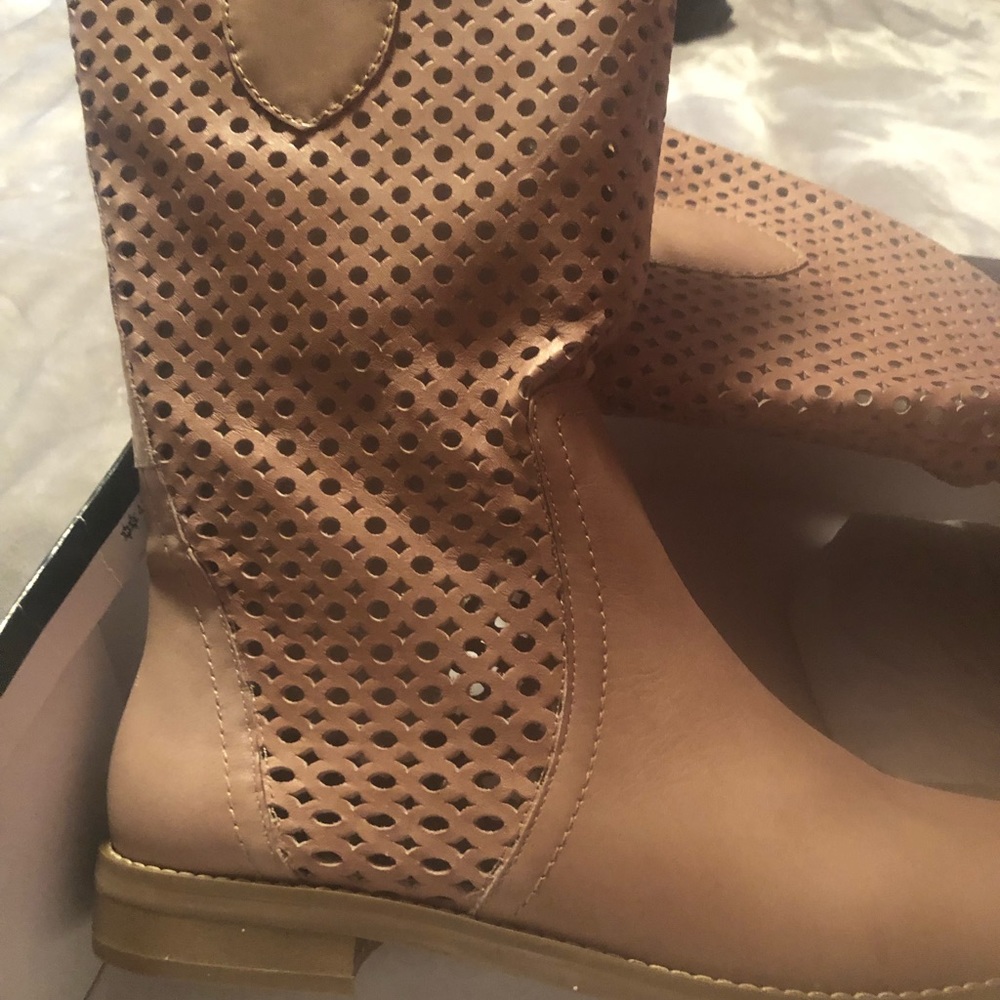 Tan leather boots